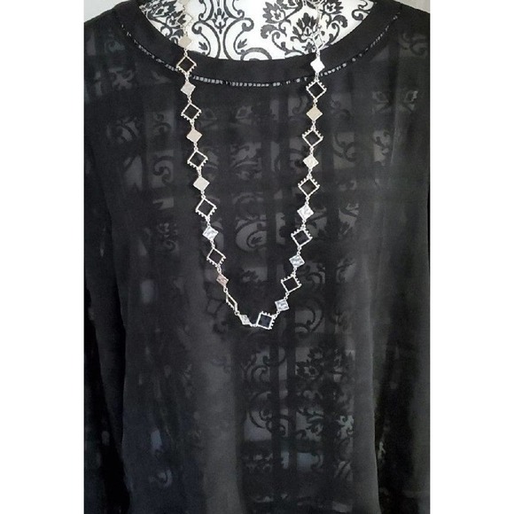 NWT Ann Taylor LOFT black sheer blouse - Picture 6 of 6